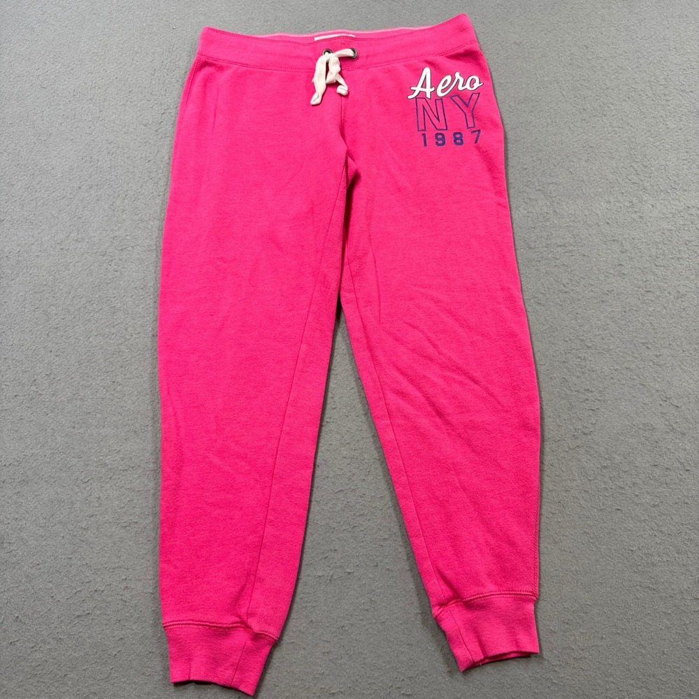 Aeropostale Sweatpants Women's Medium Pink Aero Low Rise Joggers Loungewear Cozy